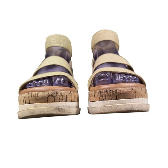 Steve Madden Bandi Khaki Cork Wedge Sandals Band02S1 Women’s Size 7.5M‎ FAIR++ - Picture 3 of 12